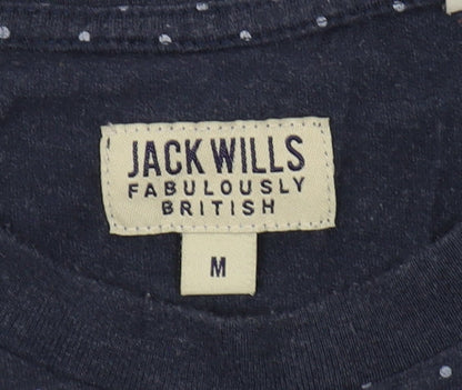 Jack Wills Men's Blue Polka Dot T-Shirt, Size M