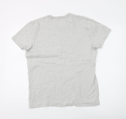 Abercrombie & Fitch Men's Grey Cotton Crew Neck T-Shirt L
