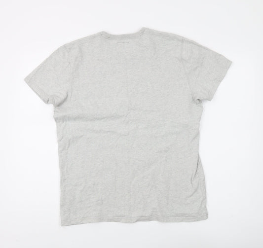 Abercrombie & Fitch Men's Grey Cotton Crew Neck T-Shirt L
