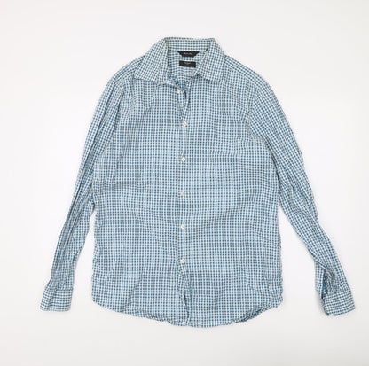 Paul Smith Men's Blue Check Button-Up Shirt, Size 15