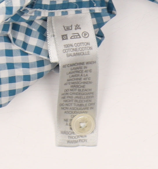 Paul Smith Men's Blue Check Button-Up Shirt, Size 15