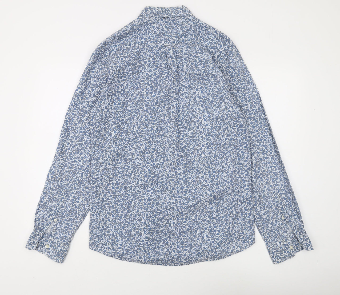 Gap Men's Blue Slim Fit Floral Button-Up Shirt M