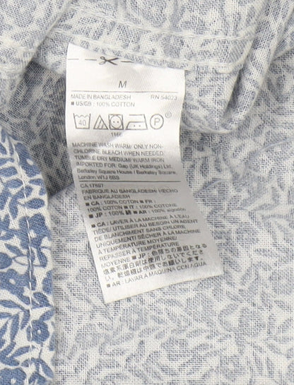 Gap Men's Blue Slim Fit Floral Button-Up Shirt M