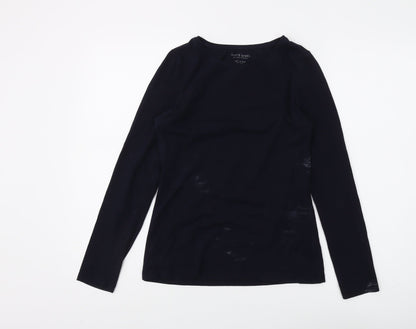 Womens UK Size 10 White Label Black Basic T-Shirt