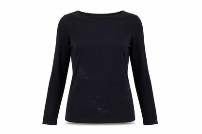 Womens UK Size 10 White Label Black Basic T-Shirt