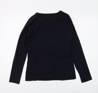 Womens UK Size 10 White Label Black Basic T-Shirt