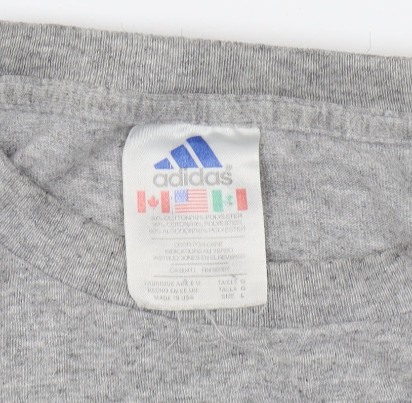 Womens UK Size L adidas Grey Basic T-Shirt