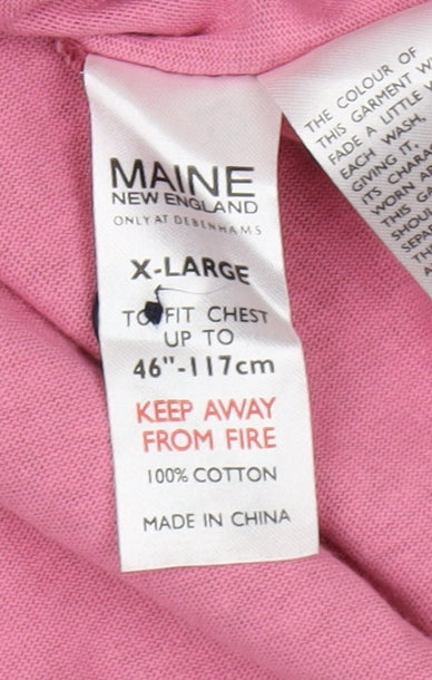 Maine New England Men's XL Red Cotton Polo Shirt