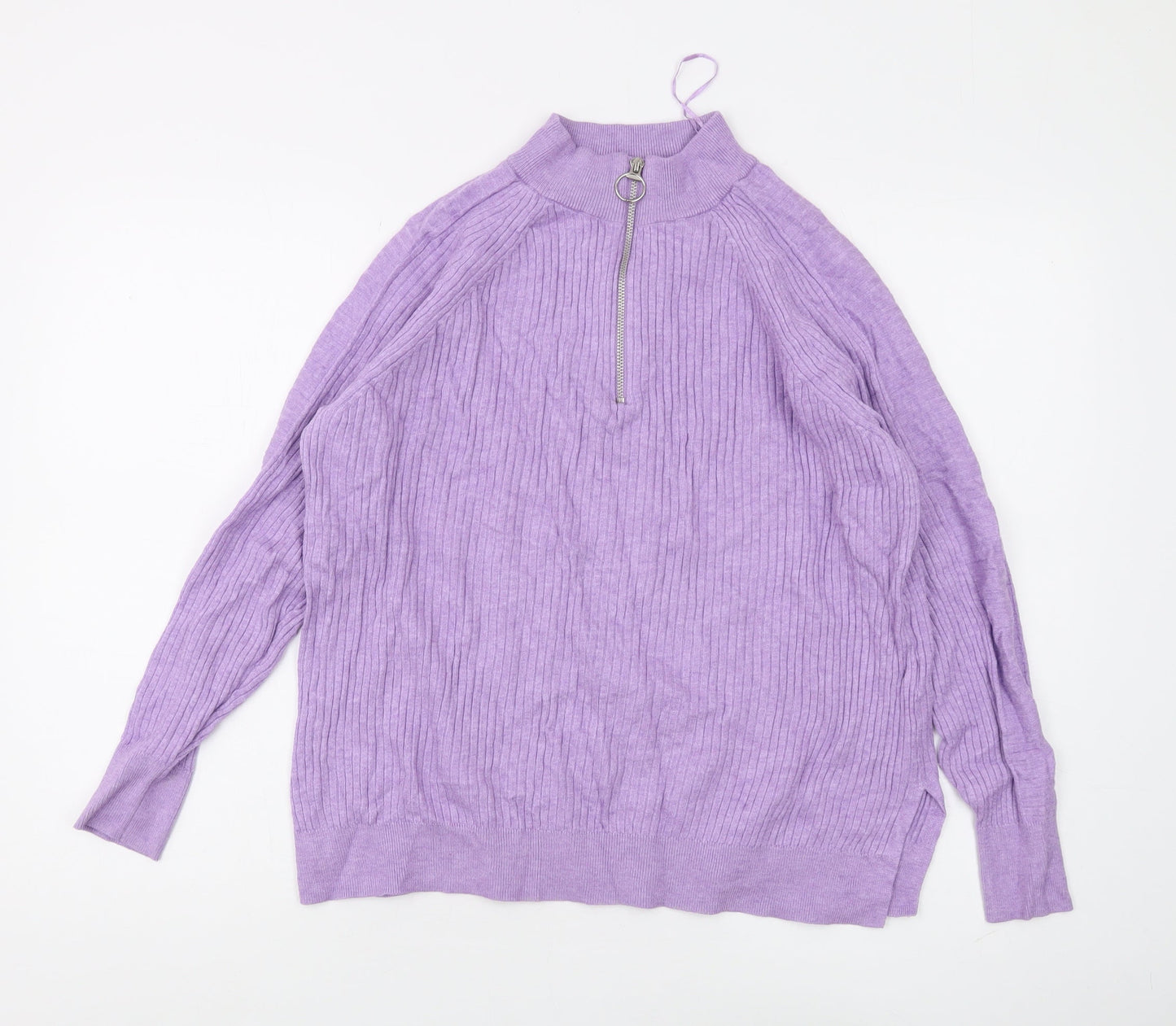Womens UK Size M Marks and Spencer Purple Full Zip Jumper