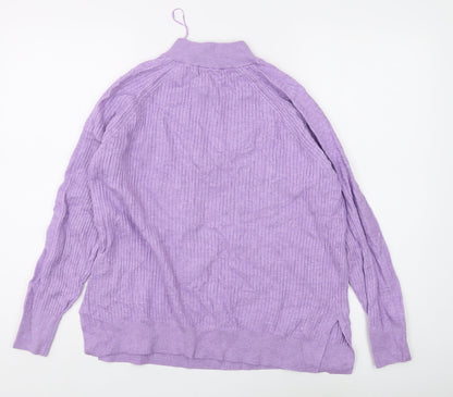 Womens UK Size M Marks and Spencer Purple Full Zip Jumper