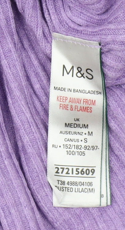 Womens UK Size M Marks and Spencer Purple Full Zip Jumper