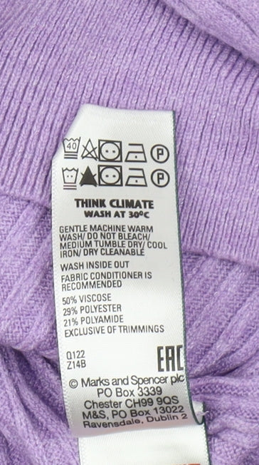 Womens UK Size M Marks and Spencer Purple Full Zip Jumper
