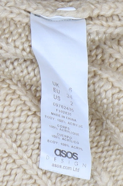 Womens UK Size 6 ASOS Beige Pullover Jumper