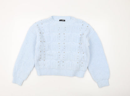 Womens UK Size S Quiz Blue Pullover Jumper