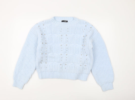 Womens UK Size S Quiz Blue Pullover Jumper