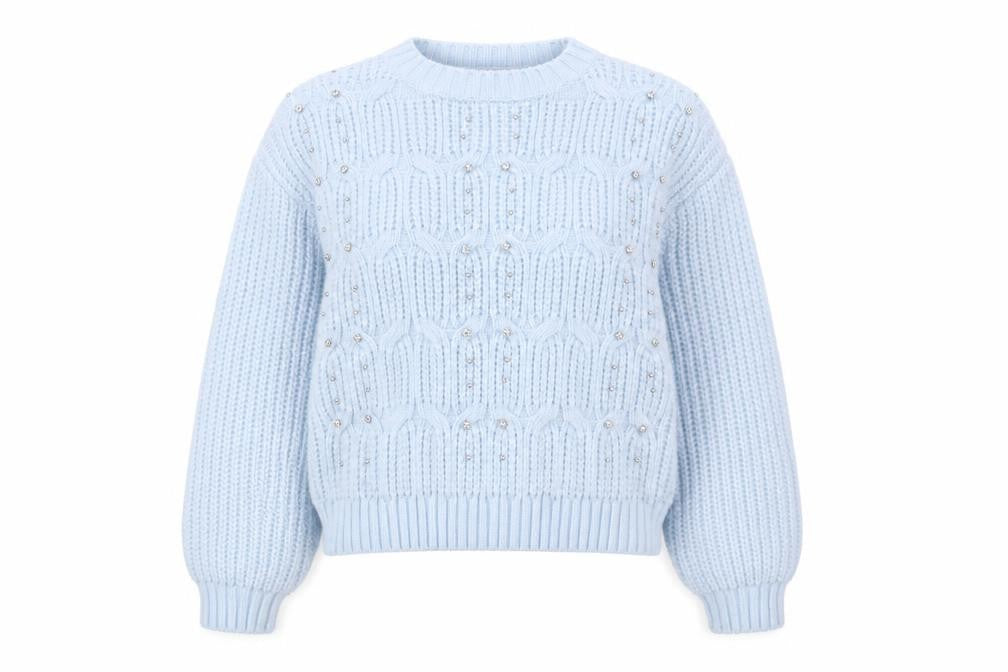 Womens UK Size S Quiz Blue Pullover Jumper