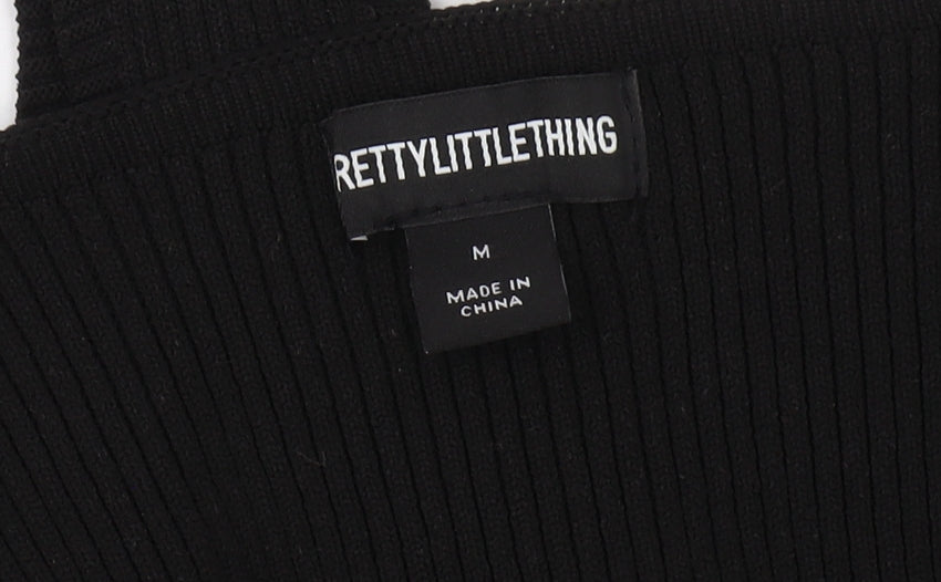 PrettyLittleThing Black Bodysuit, Women, M, Casual Stretch