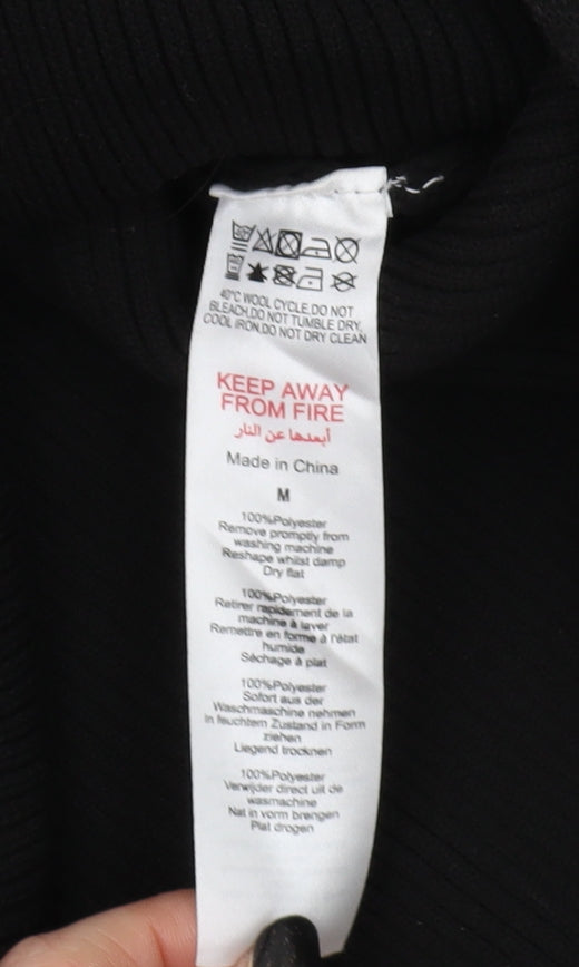 PrettyLittleThing Black Bodysuit, Women, M, Casual Stretch