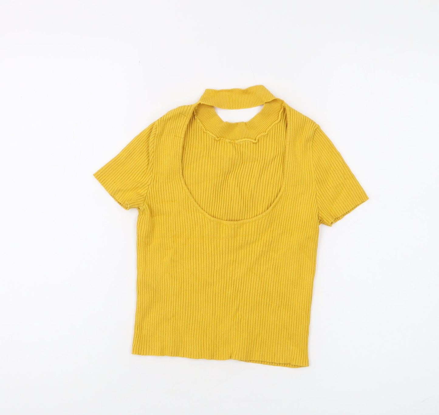 Womens UK Size 8 Bershka Yellow Pullover Jumper
