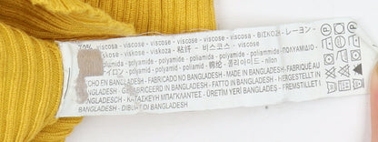 Womens UK Size 8 Bershka Yellow Pullover Jumper