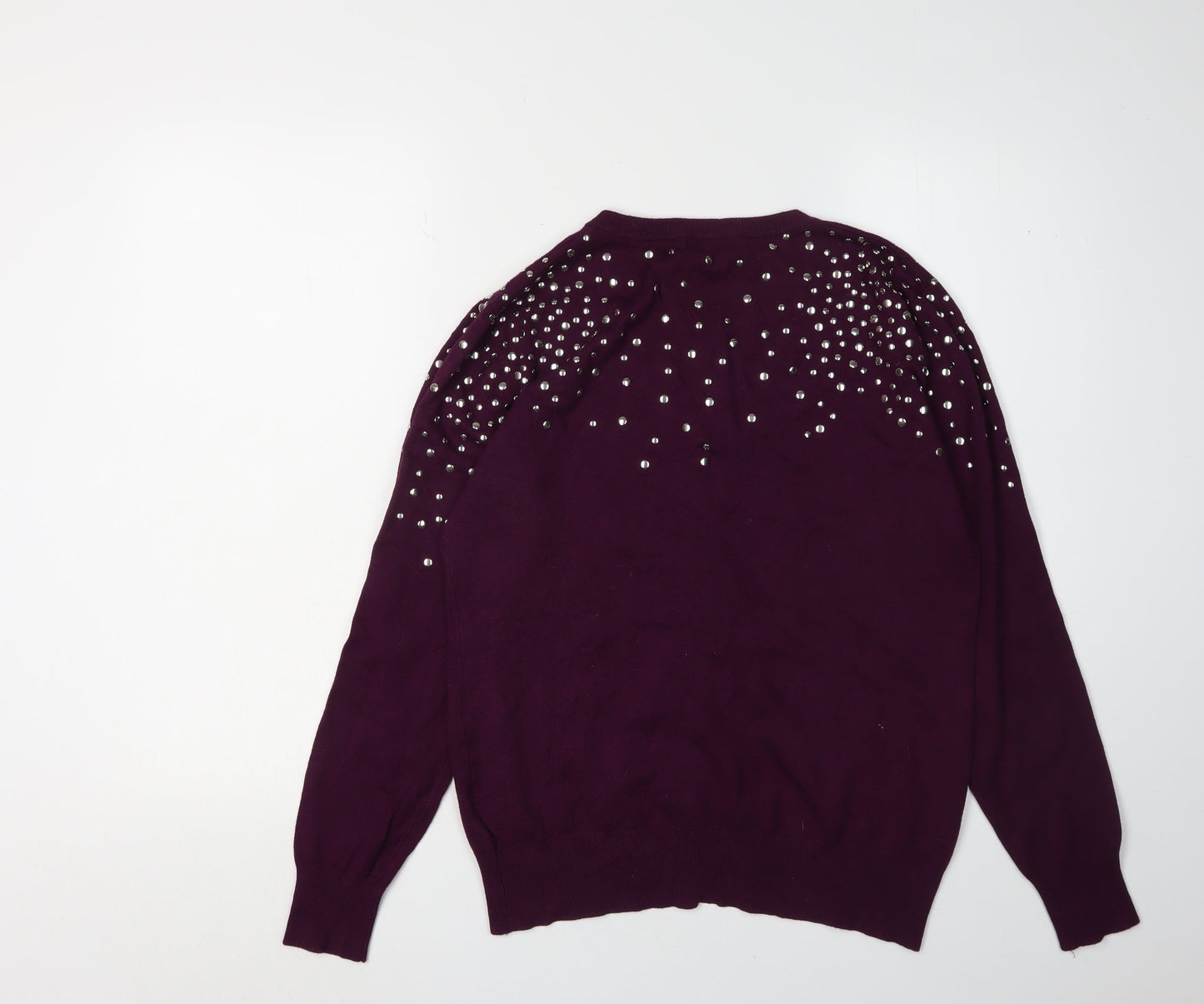Womens UK Size S Image Purple Cardigan Jumper