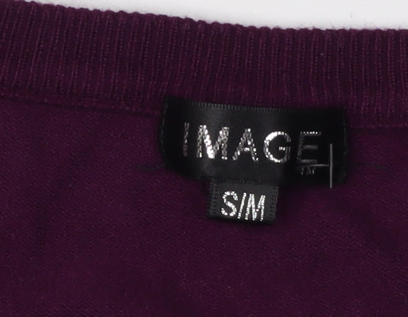 Womens UK Size S Image Purple Cardigan Jumper