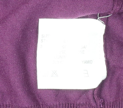 Womens UK Size S Image Purple Cardigan Jumper