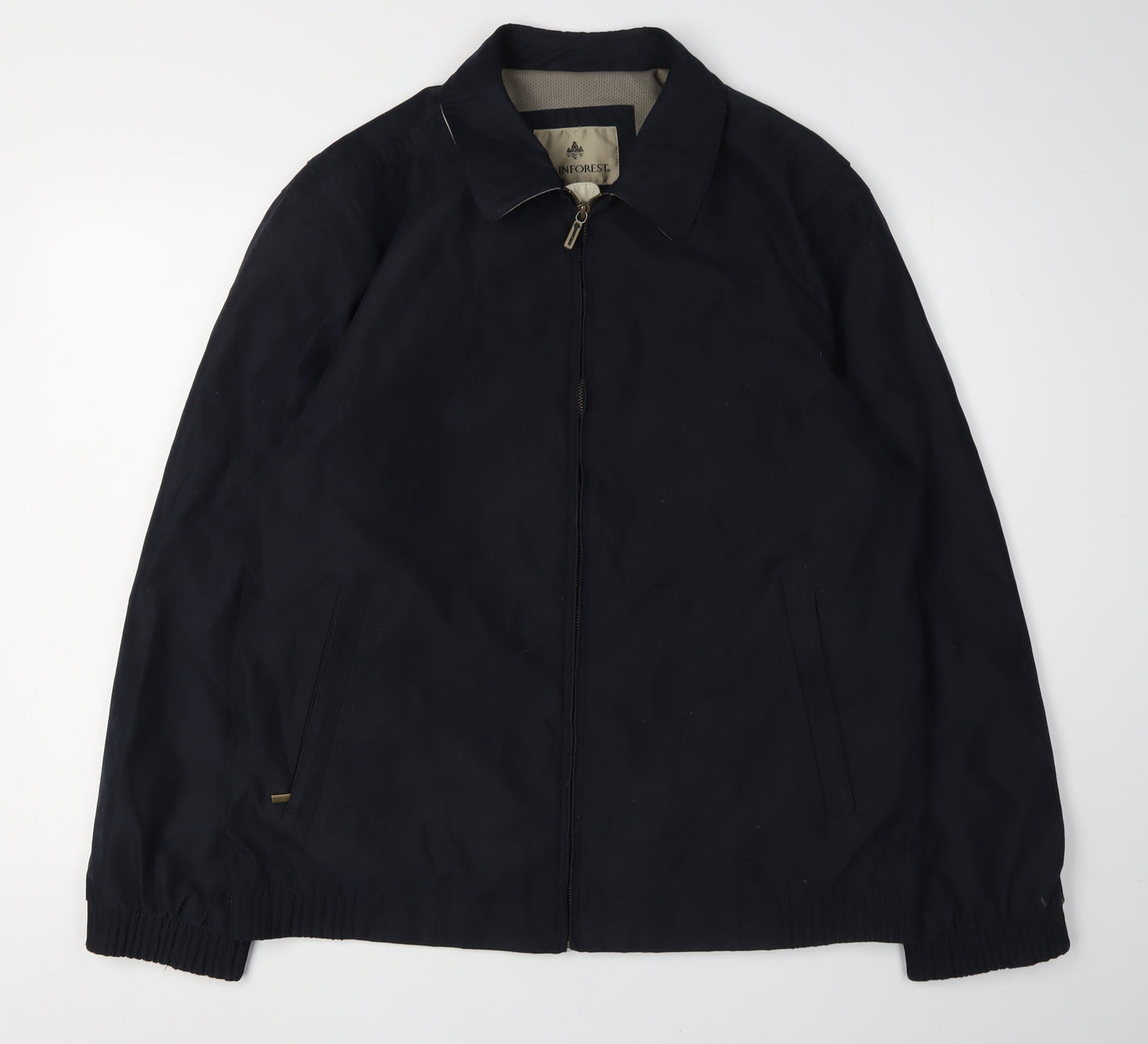Mens UK Size L Rainforest Black Windbreaker Coat