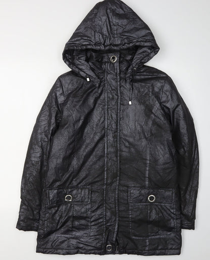Womens UK Size S Katherine Hammond Black Parka Coat