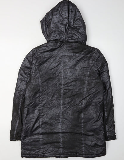 Womens UK Size S Katherine Hammond Black Parka Coat