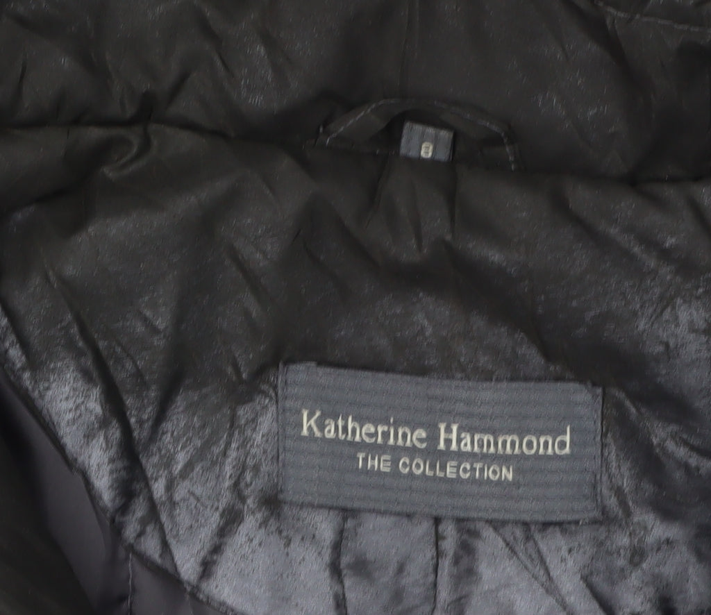 Womens UK Size S Katherine Hammond Black Parka Coat
