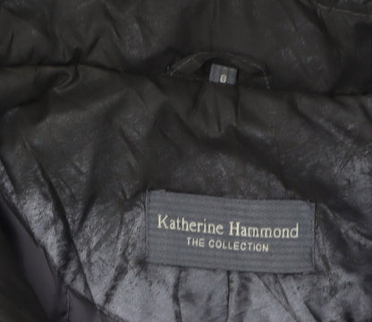 Womens UK Size S Katherine Hammond Black Parka Coat