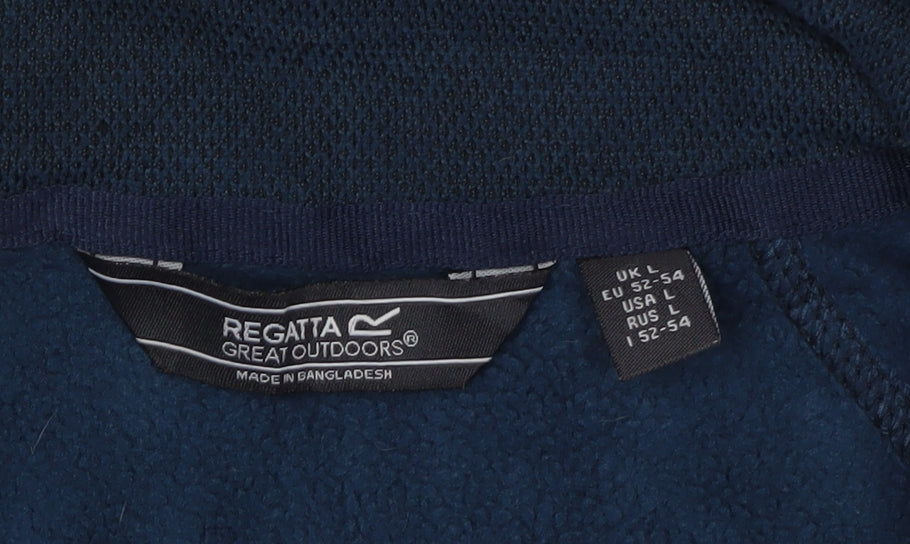 Mens UK Size L Regatta Blue 1/4 Zip Sweatshirt
