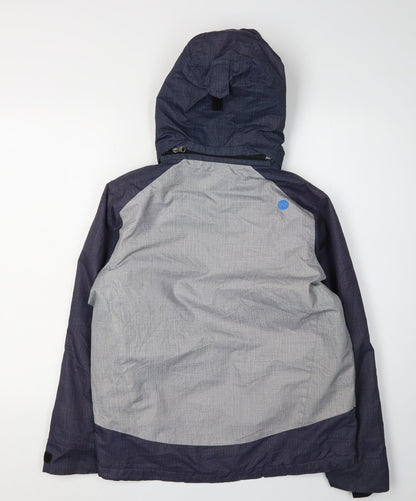 46 N Boys Grey Puffer Jacket with Hood, Size 15 Years