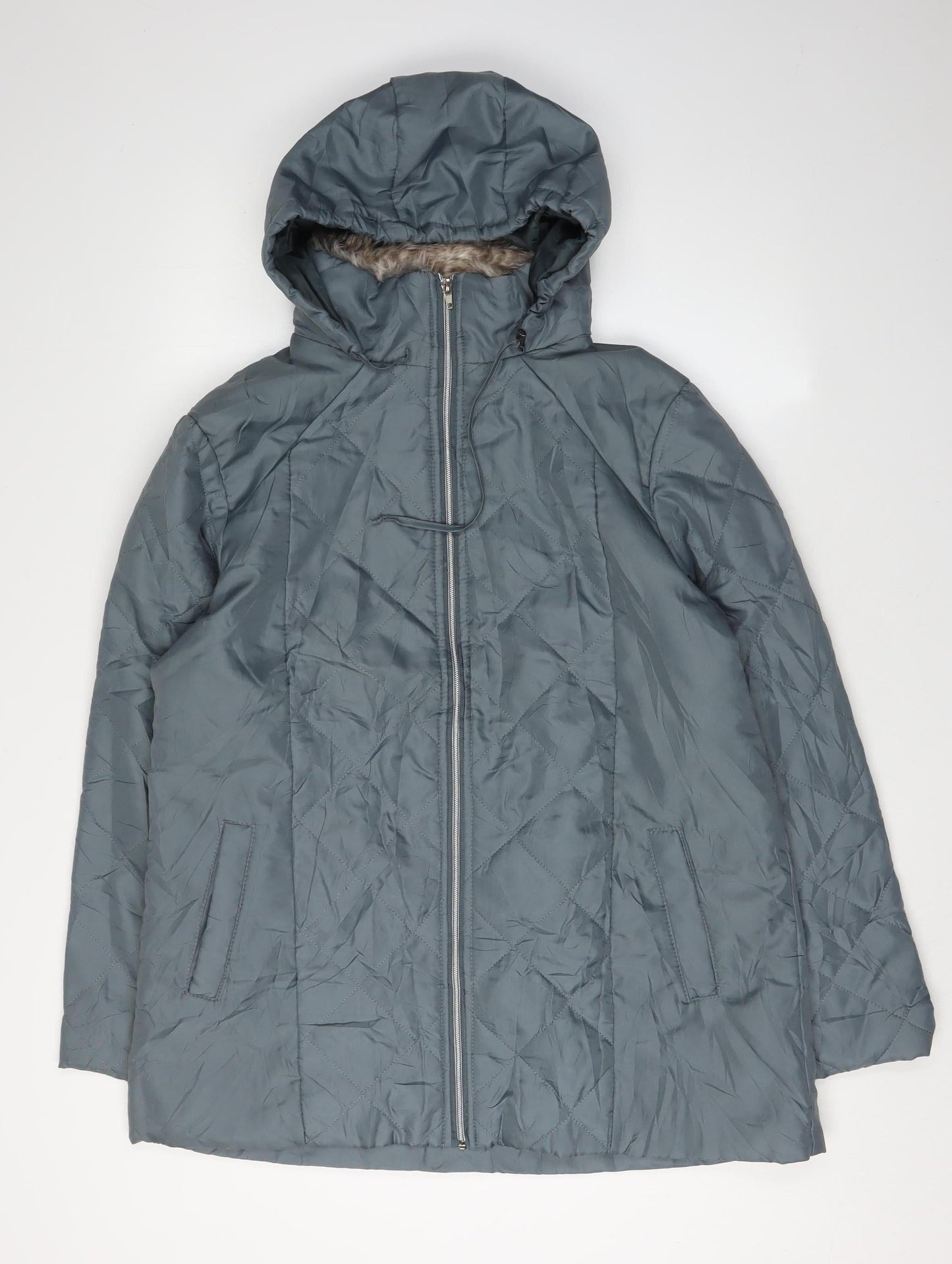 Womens UK Size M Anne De Lancay Grey Puffer Jacket