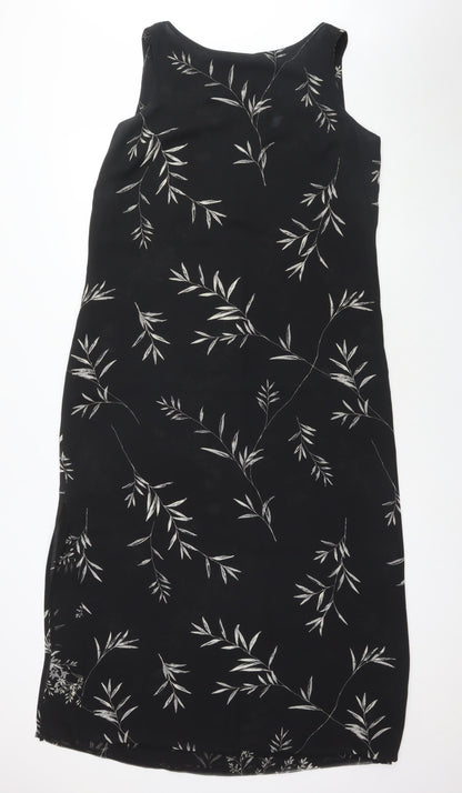 Emma James Women's Black Floral Shift Dress Size 14