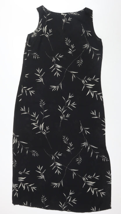 Emma James Women's Black Floral Shift Dress Size 14