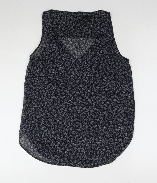 Ann Taylor Women's Blue Floral Sleeveless Blouse XS