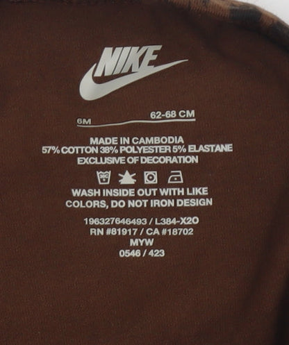 Nike Unisex Baby Brown Animal Print Leggings 6-9 Months
