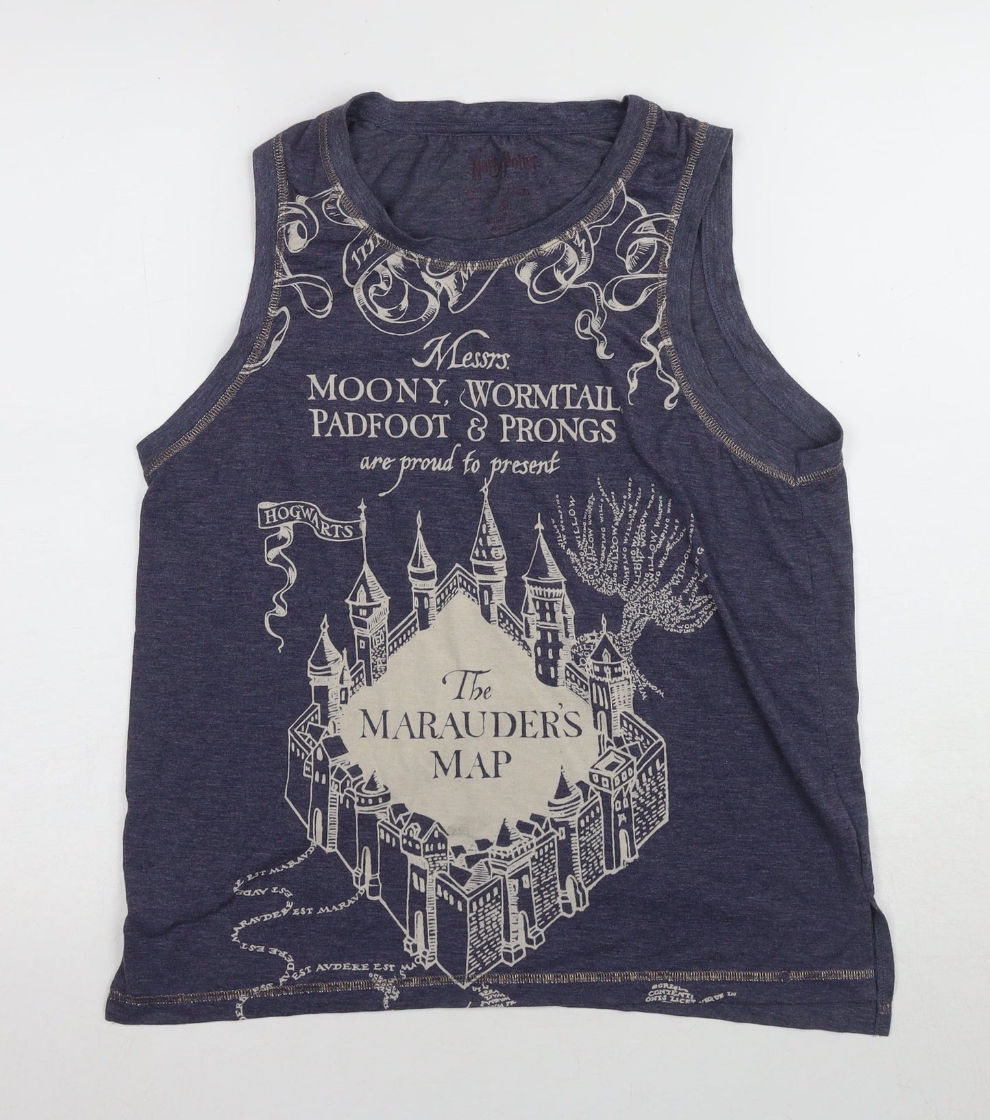 Womens UK Size 10-12 Harry Potter Blue Basic Tank