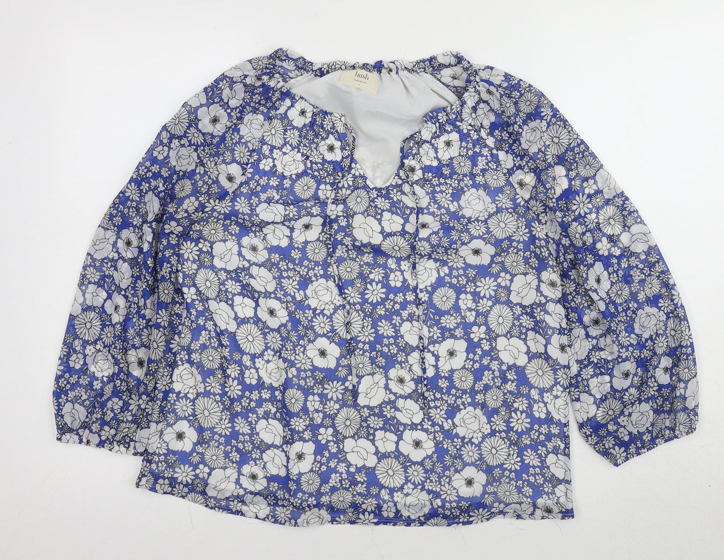 Lush Women's Blue Floral Tunic Blouse - Size S