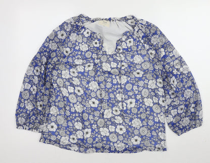 Lush Women's Blue Floral Tunic Blouse - Size S