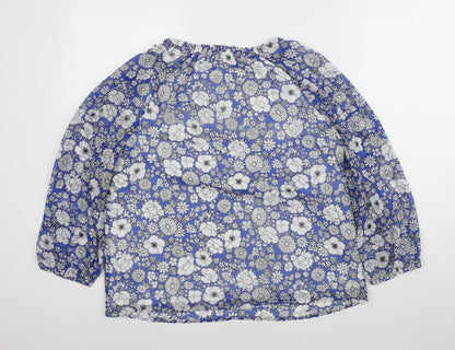Lush Women's Blue Floral Tunic Blouse - Size S