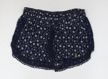 Superdry Women's Blue Geometric Hot Pants XS