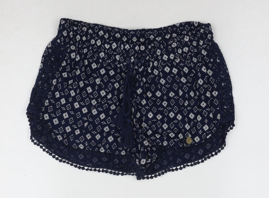 Superdry Women's Blue Geometric Hot Pants XS