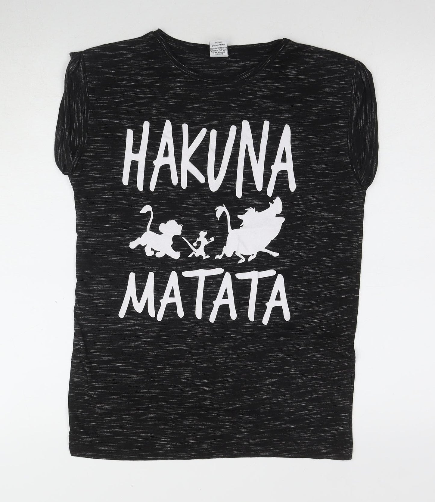 Unisex Adults UK Size 8 Disney Black  T-Shirt