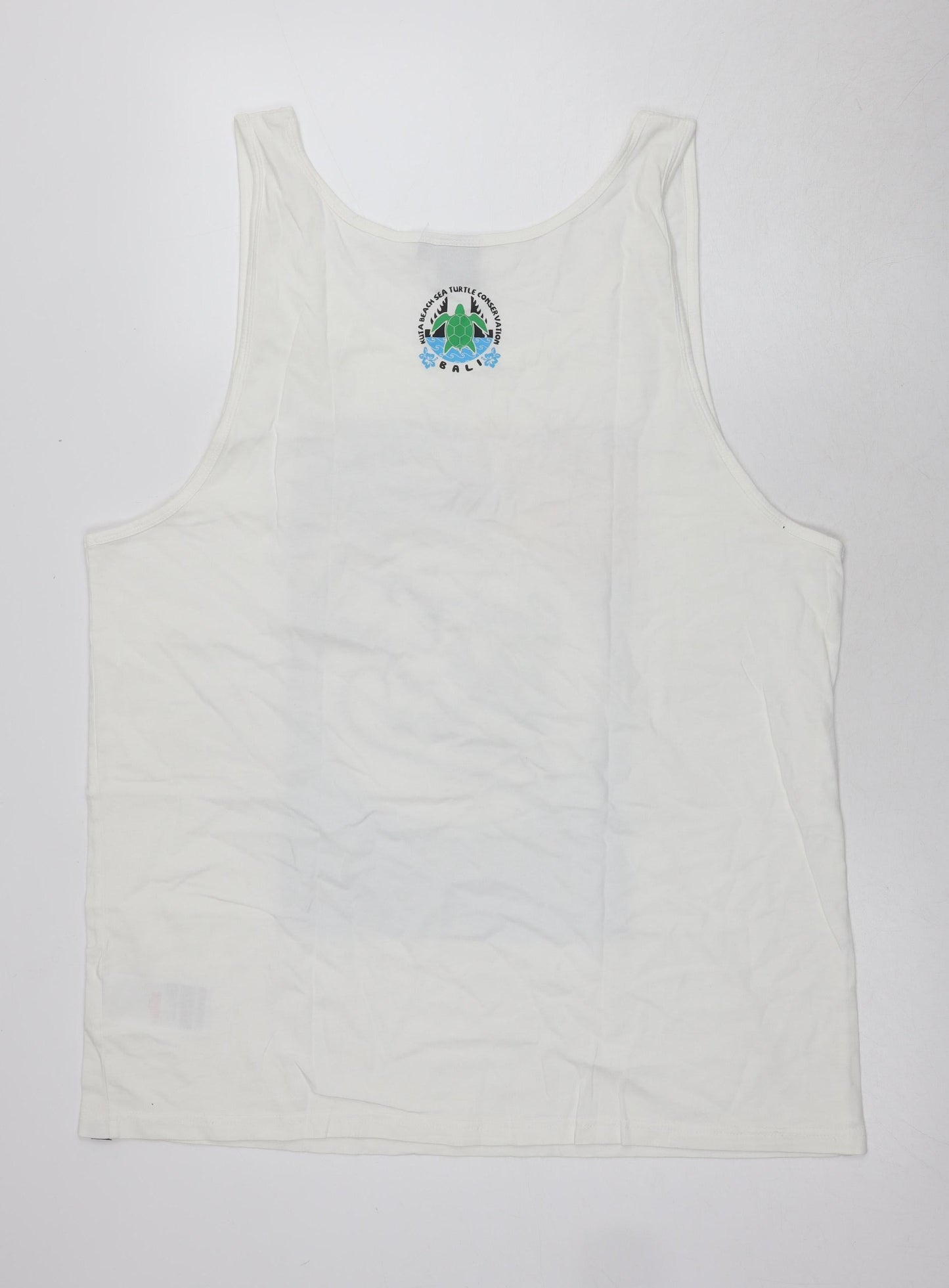 Quiksilver Men's White 2XL Sleeveless Beach T-Shirt