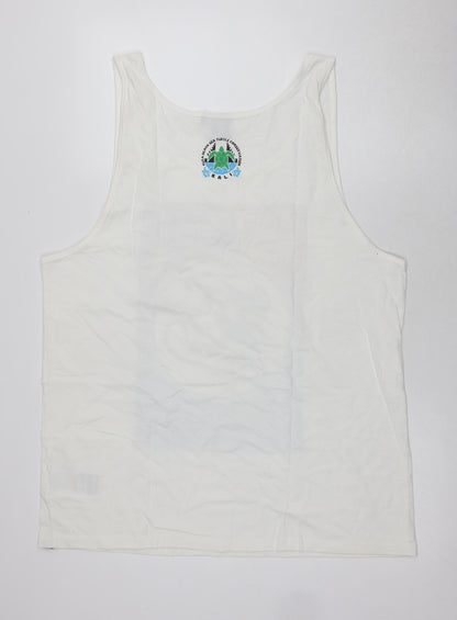 Quiksilver Men's White 2XL Sleeveless Beach T-Shirt