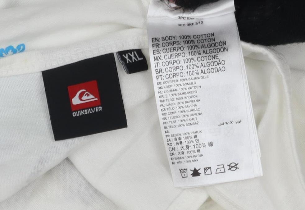 Quiksilver Men's White 2XL Sleeveless Beach T-Shirt