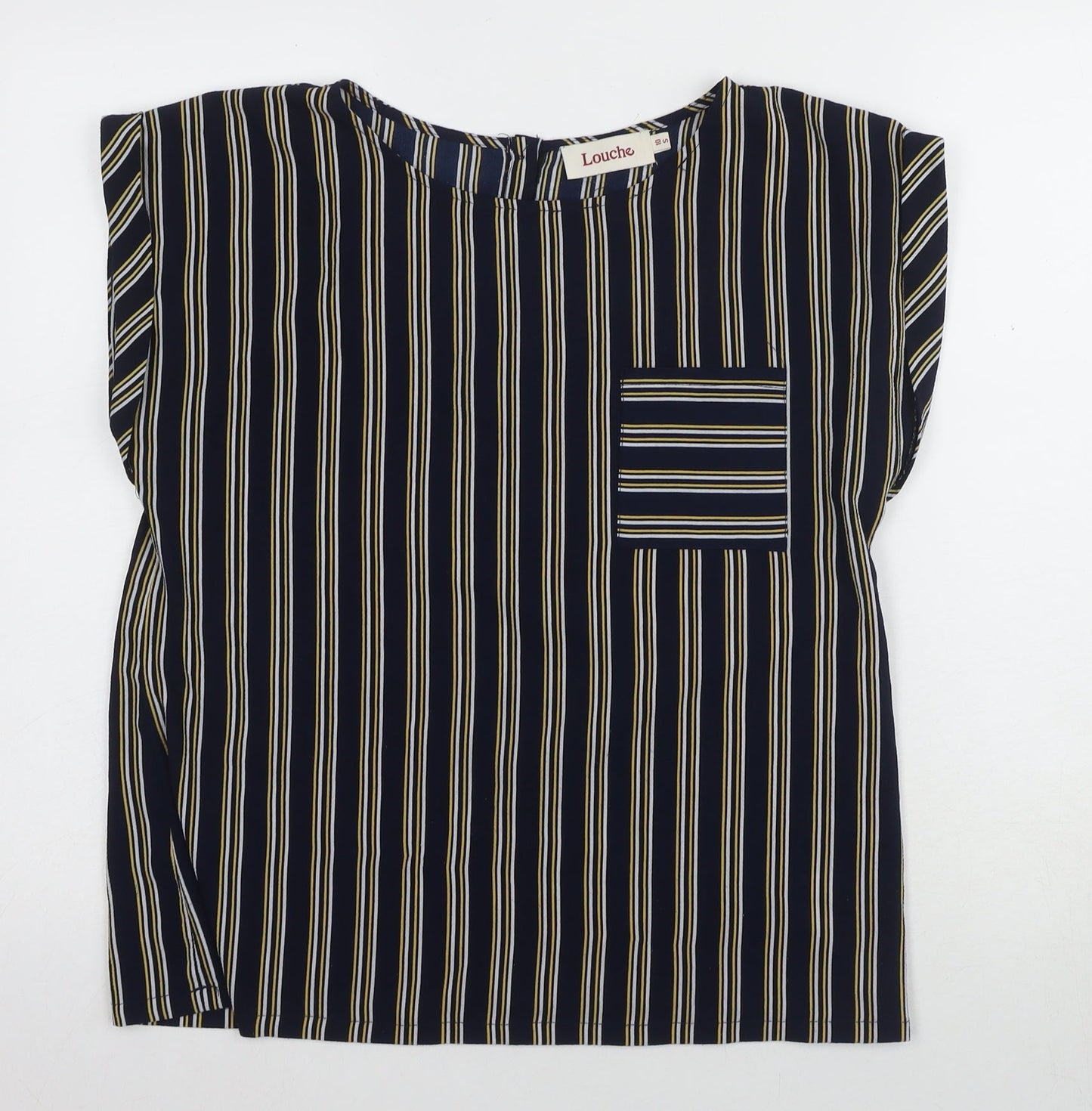 Womens UK Size 10 Louche Black Basic Blouse
